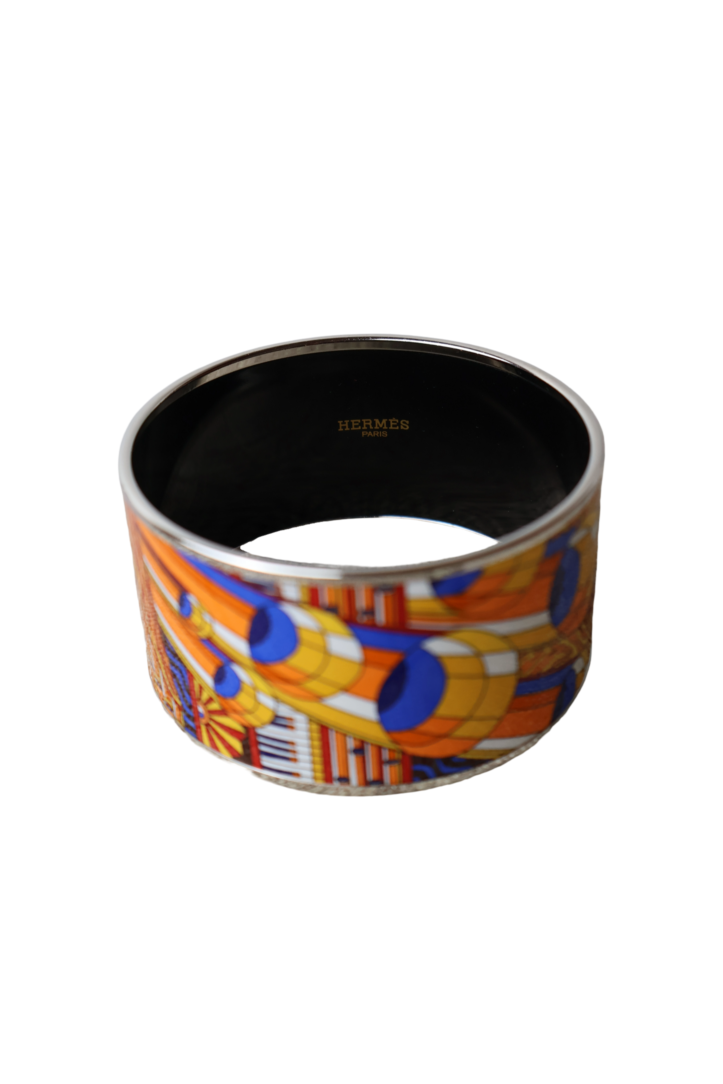 Hermès Point d'Orgue Enamel Bangle Bracelet