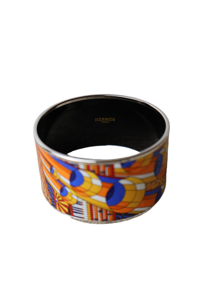 Hermès Point d'Orgue Enamel Bangle Bracelet