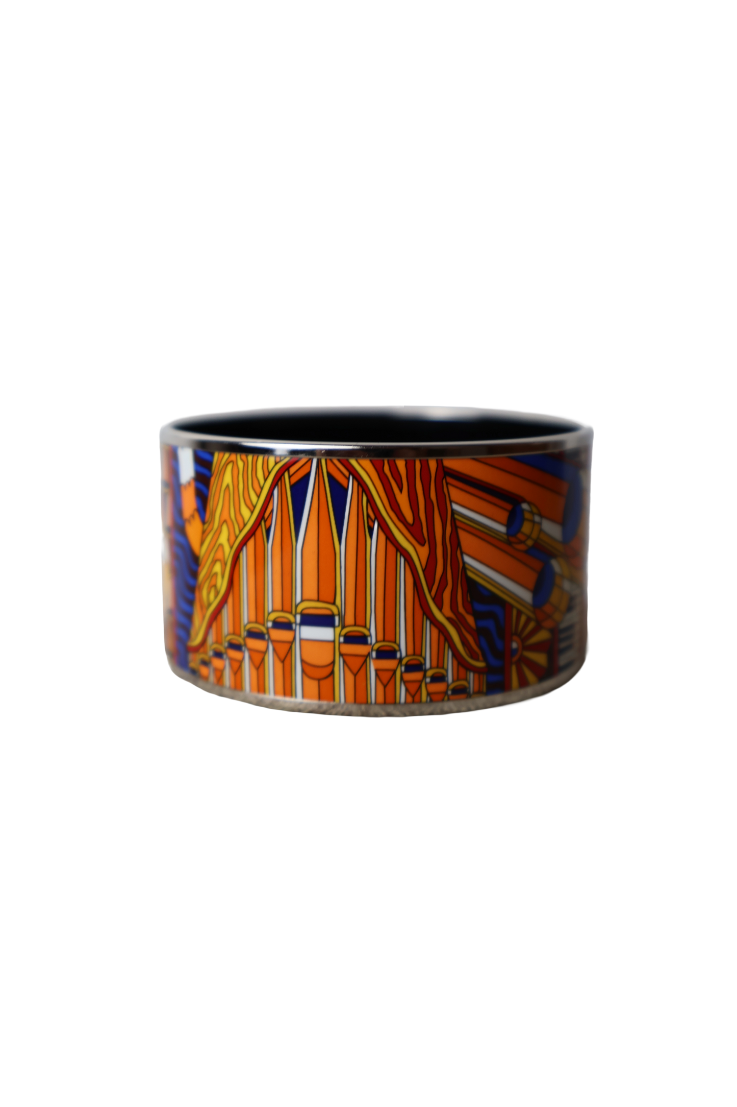 Hermès Point d'Orgue Enamel Bangle Bracelet