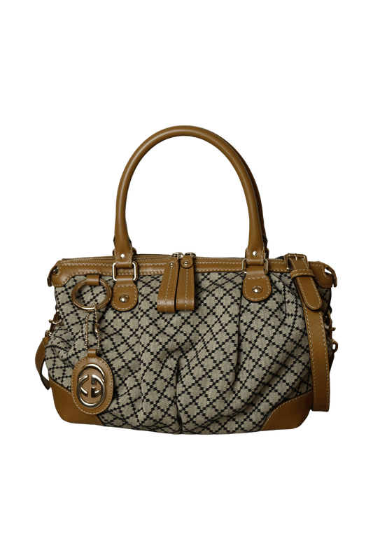 Gucci Diamante Canvas Sukey Satchel