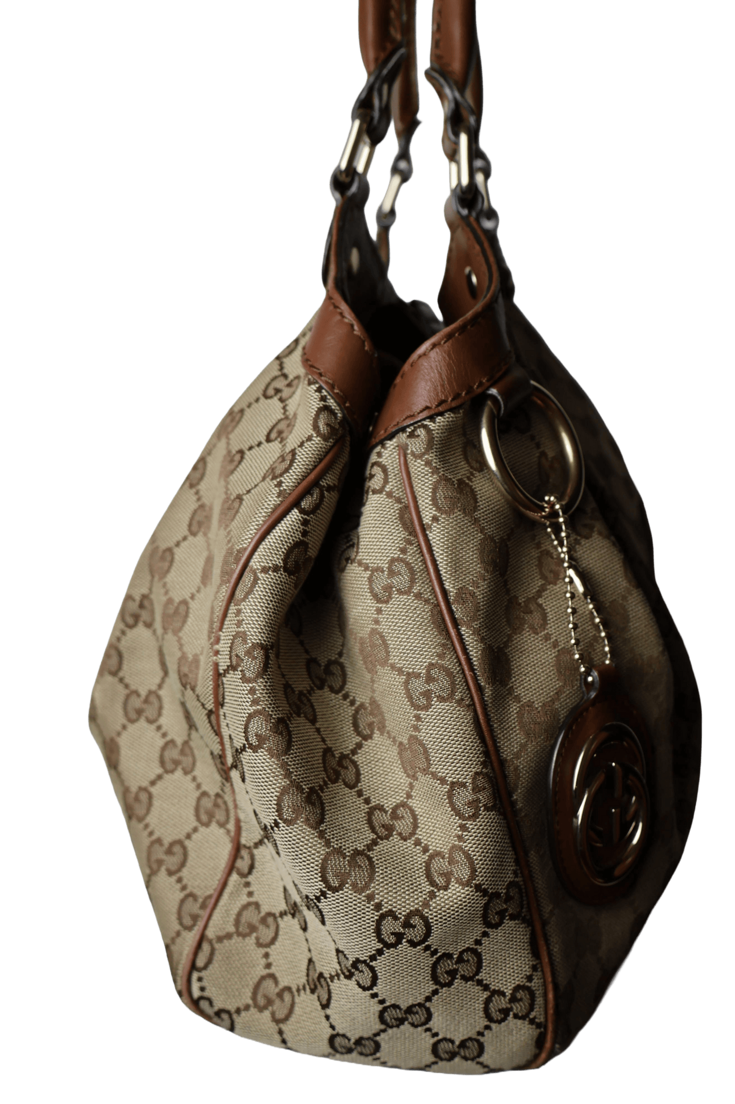 Gucci GG Canvas Sukey Brown Tote Bag