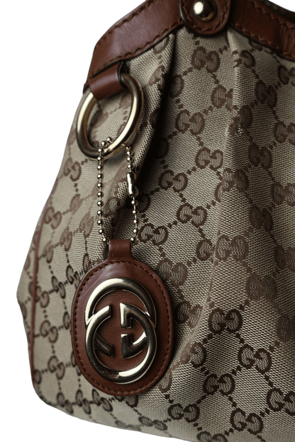 Gucci GG Canvas Sukey Brown Tote Bag