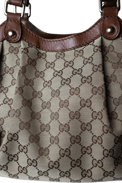 Gucci GG Canvas Sukey Brown Tote Bag