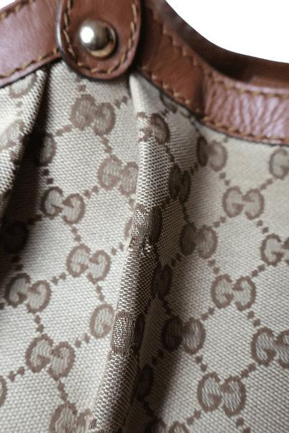 Gucci GG Canvas Sukey Brown Tote Bag