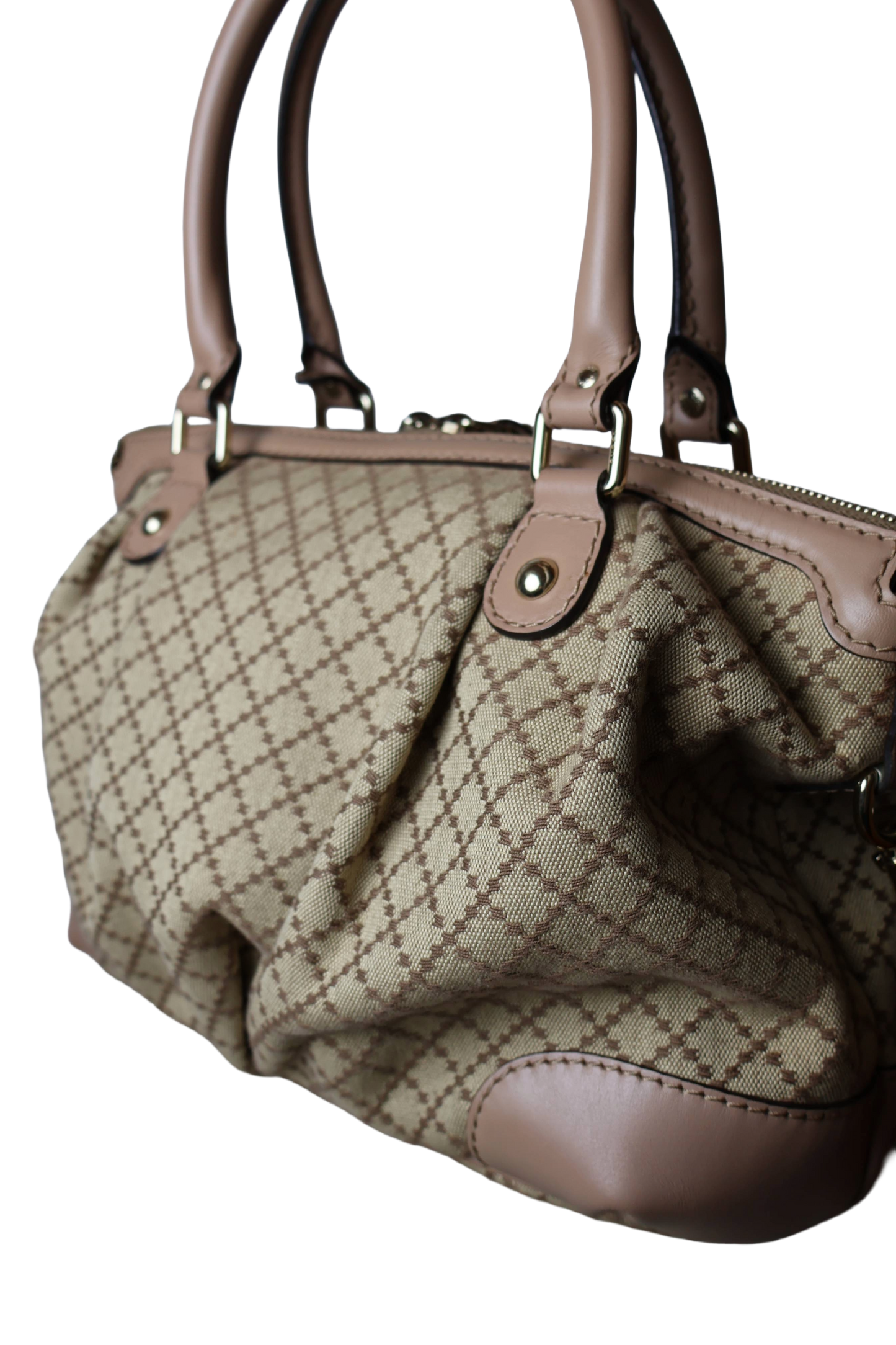 Gucci Diamante Canvas Sukey Satchel