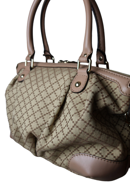 Gucci Diamante Canvas Sukey Satchel