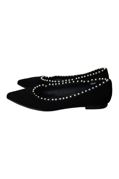 Tosca Blu Suede Pointed Ballet Flats