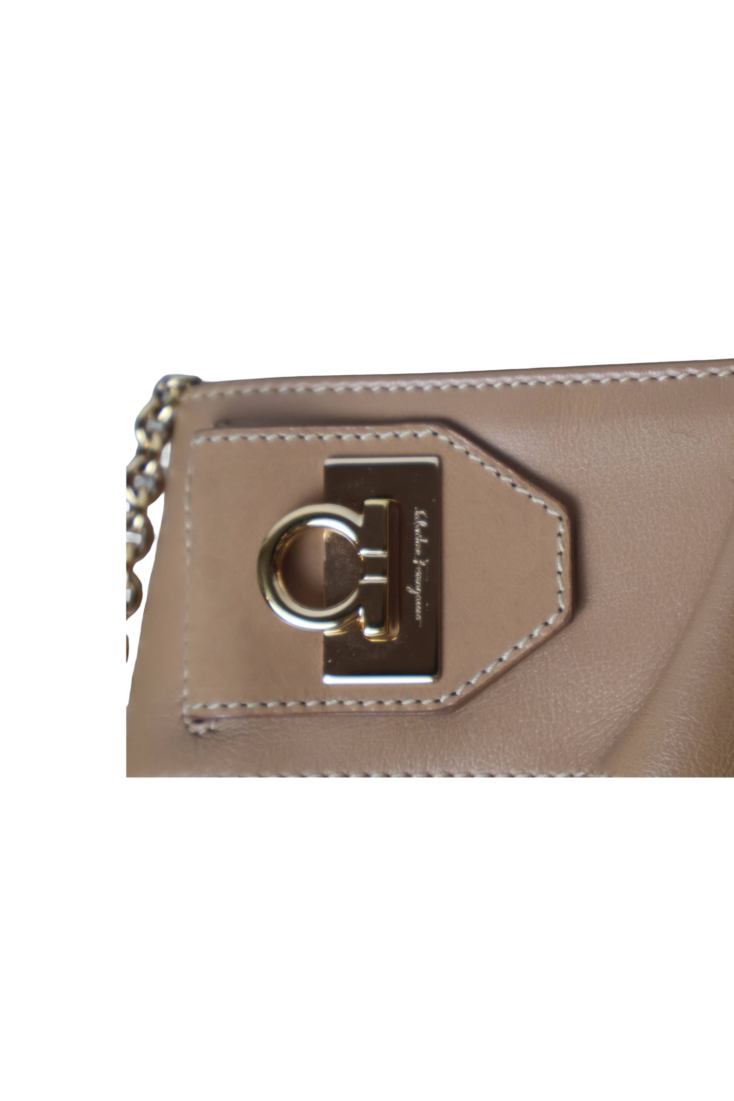 Salvatore Ferragamo Gancini Leather Clutch and Shoulder Bag