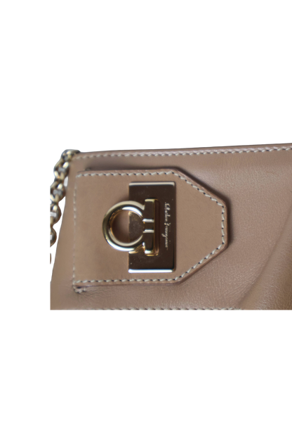 Salvatore Ferragamo Gancini Leather Clutch and Shoulder Bag