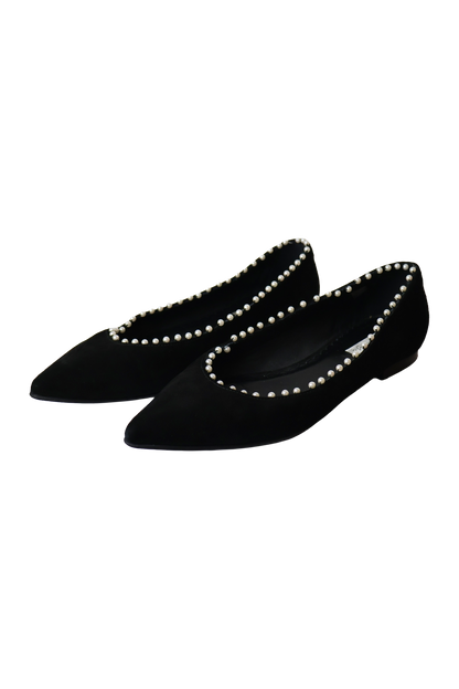 Tosca Blu Suede Pointed Ballet Flats