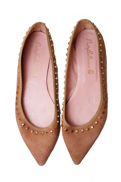 Pretty Ballerinas Beige Pointed Ballet flats