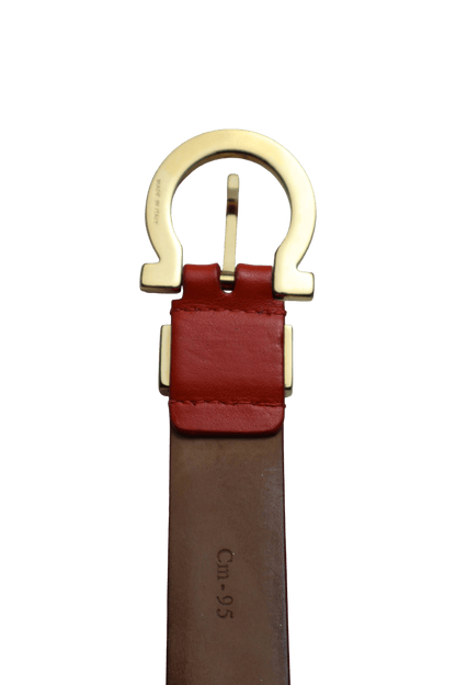 Salvatore Ferragamo Orange Gancini Belt