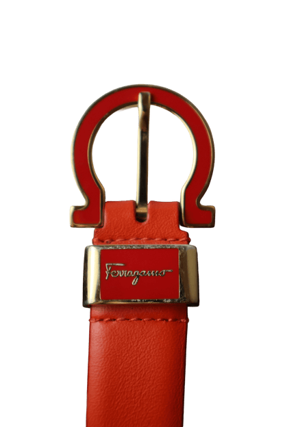 Salvatore Ferragamo Orange Gancini Belt