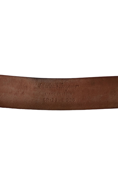 Salvatore Ferragamo Orange Gancini Belt
