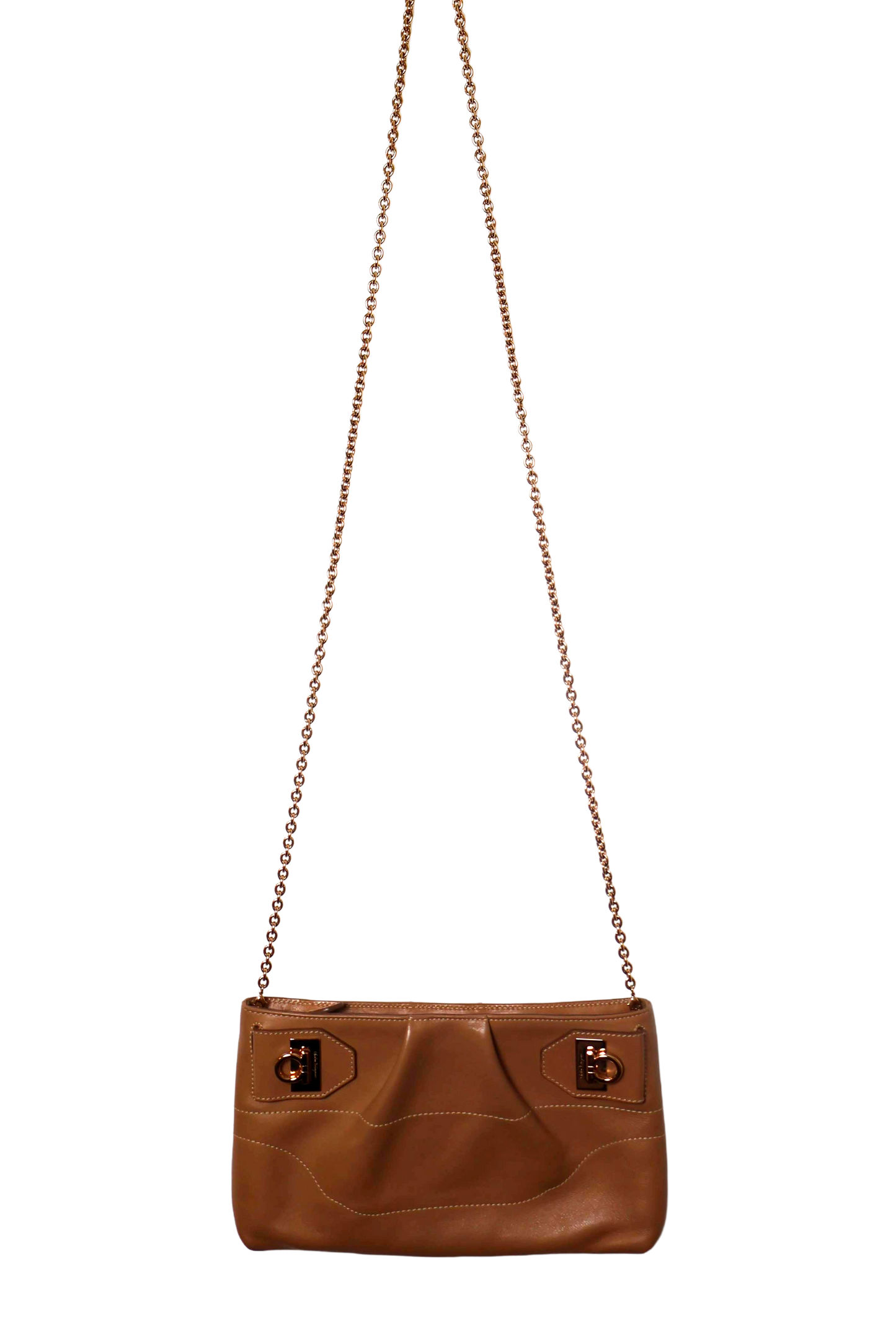 Salvatore Ferragamo Gancini Leather Clutch and Shoulder Bag