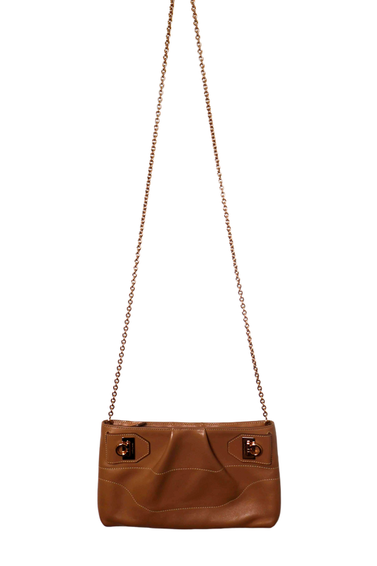 Salvatore Ferragamo Gancini Leather Clutch and Shoulder Bag