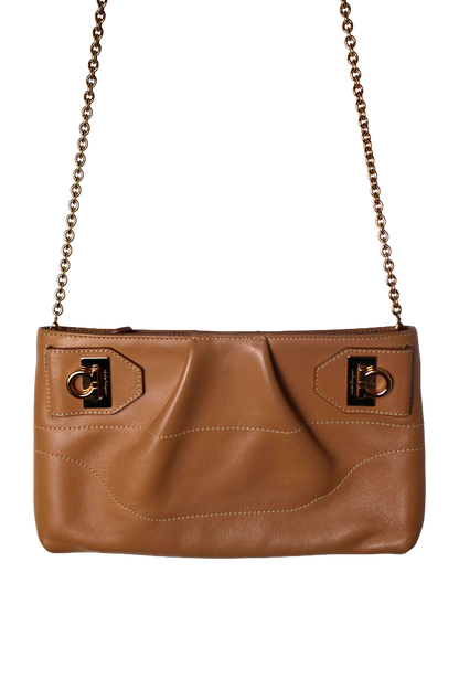 Salvatore Ferragamo Gancini Leather Clutch and Shoulder Bag