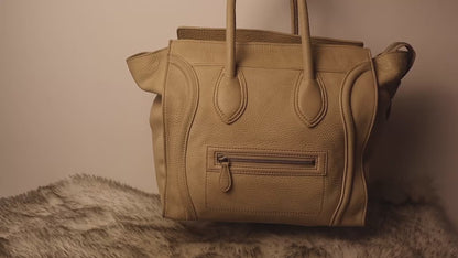 Celine Mini Drummed Calfskin Luggage Tote