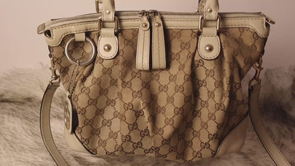 Gucci Diamante Canvas Sukey Satchel