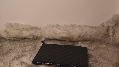 Chanel Medium Quilted Patent Double Stitch O Case Clutch